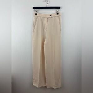 MANGO  Cream wide leg Pants. Size 4
